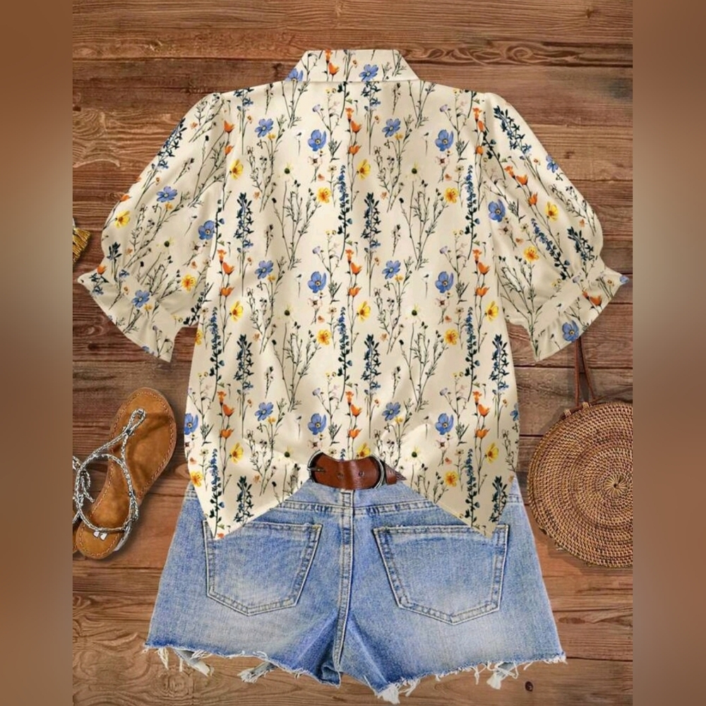 SHEIN Plus Size Vintage Retro Blouse - Picture 2 of 5